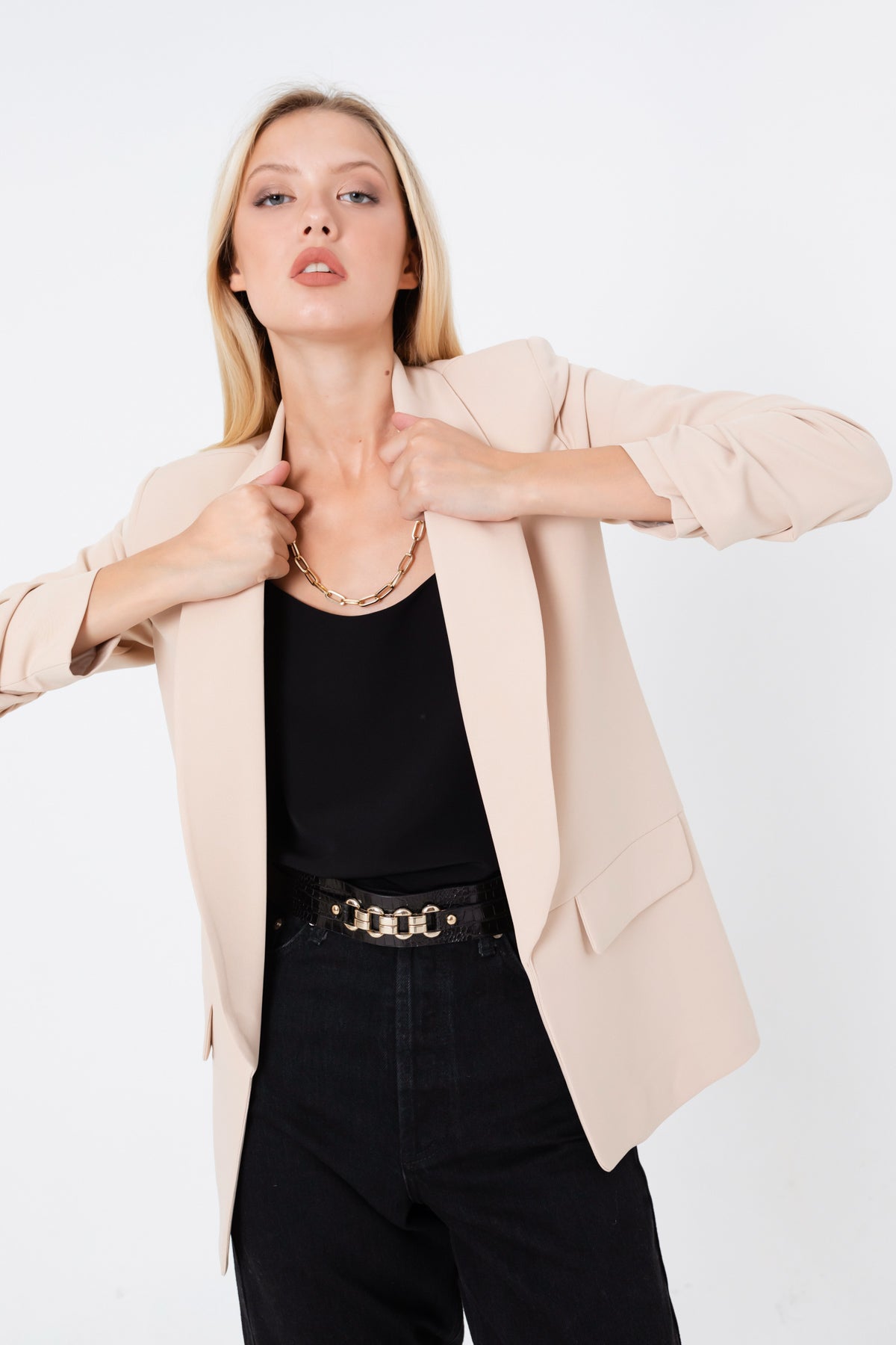 Kadın Bej Blazer Ceket