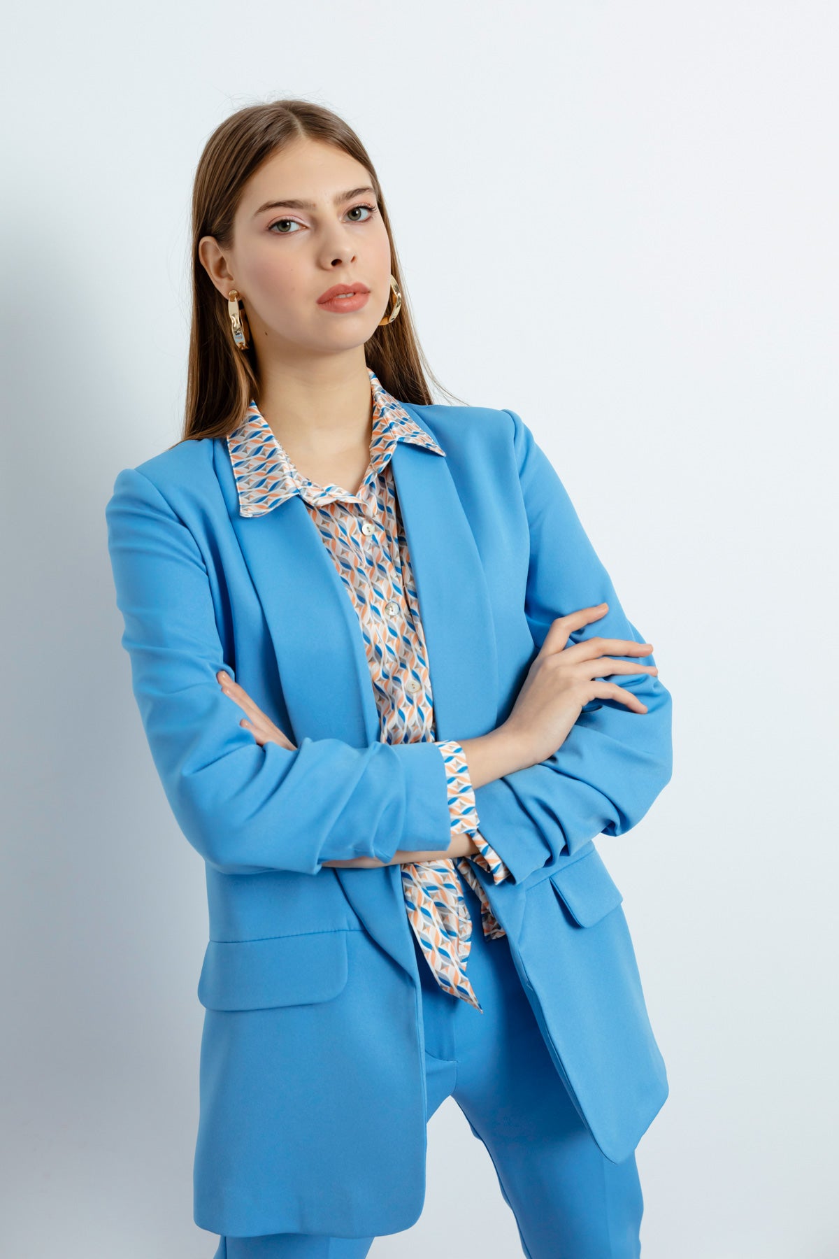 Kadın Mavi Blazer Ceket